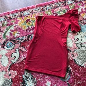 Off the shoulder red bodycon
